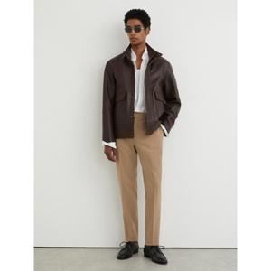 REISS Found Slim Fit Stretch Relaxed-Fit Drawstring Trousers in Soft Camel Brown